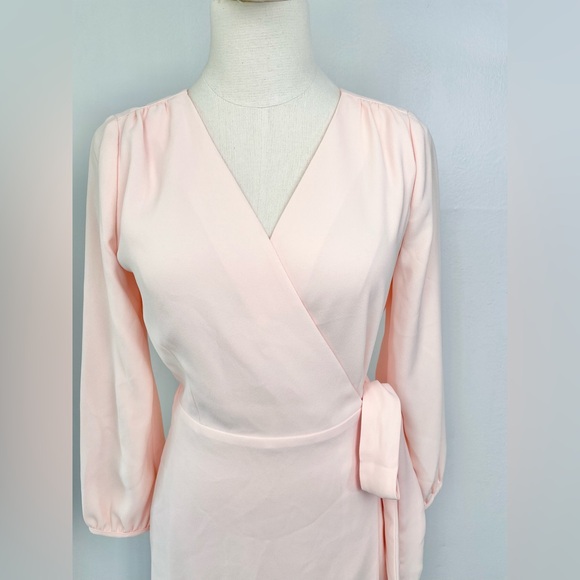 J. Crew Tie Waist Long Sleeve Wrap Dress (Size 2) - Picture 3 of 13